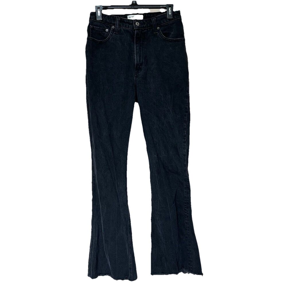 Abercrombie & Fitch Flare High Rise Curve Love Jeans Women 6L Black Retro Indie